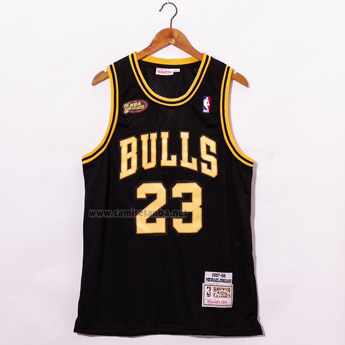 Camiseta Chicago Bulls Michael Jordan #23 1998 NBA Fianls Retro Negro